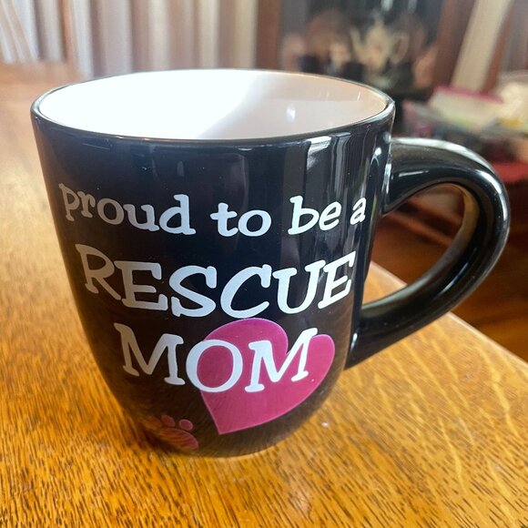 Proud to Be a Rescue Mom Coffee Cup Mug Pet Rageous Lucky Paws - Picture 1 of 5
